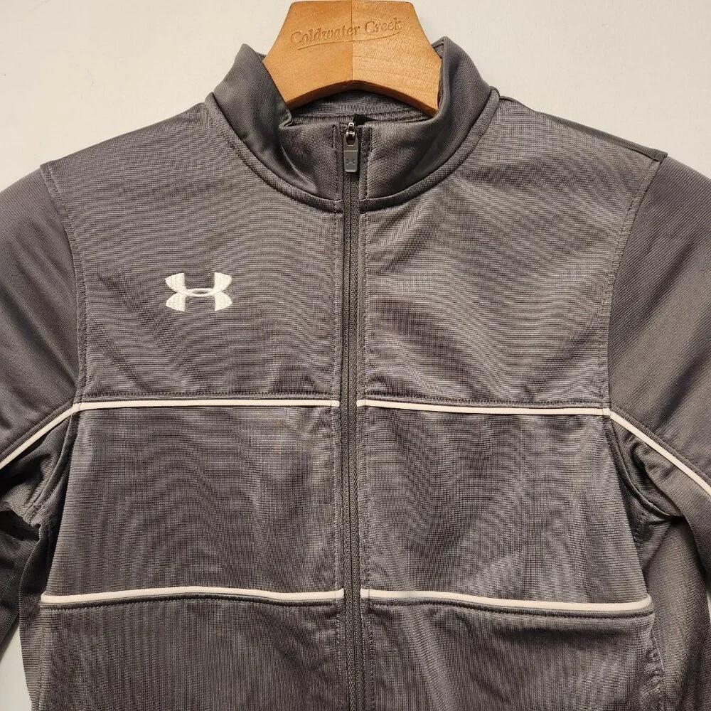 Under Armour Boys‎ Full Zip Gray Track Jacket Size Youth Size Small EUC